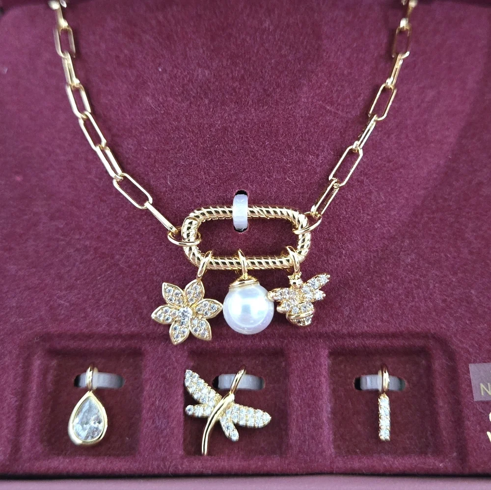 Charm Bar Interchangeable Charms Necklace - NIB - Picture 4 of 16